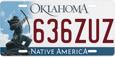 OK license plate 636ZUZ