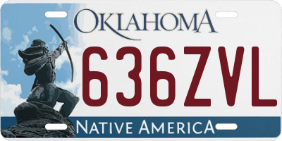 OK license plate 636ZVL