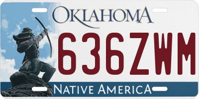 OK license plate 636ZWM