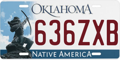 OK license plate 636ZXB