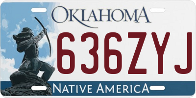 OK license plate 636ZYJ