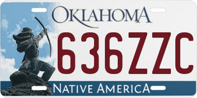 OK license plate 636ZZC