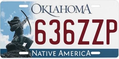 OK license plate 636ZZP