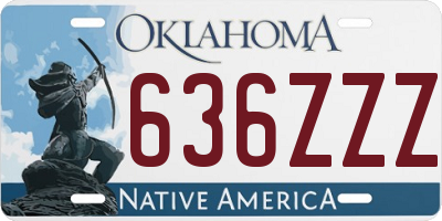 OK license plate 636ZZZ
