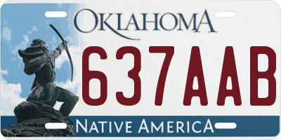 OK license plate 637AAB
