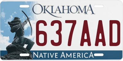 OK license plate 637AAD