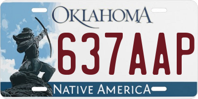 OK license plate 637AAP