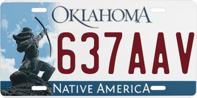 OK license plate 637AAV