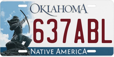 OK license plate 637ABL