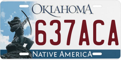 OK license plate 637ACA