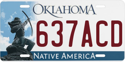OK license plate 637ACD