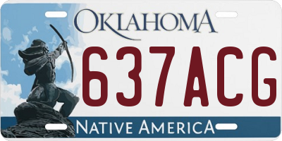 OK license plate 637ACG