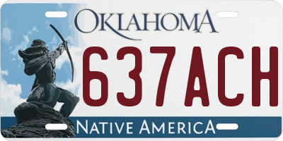OK license plate 637ACH