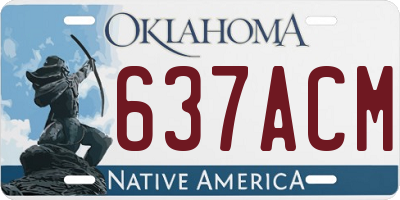 OK license plate 637ACM