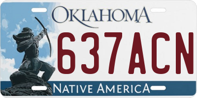OK license plate 637ACN