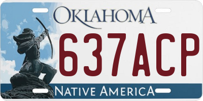 OK license plate 637ACP