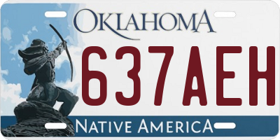 OK license plate 637AEH
