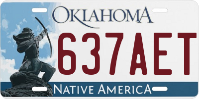 OK license plate 637AET
