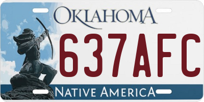OK license plate 637AFC