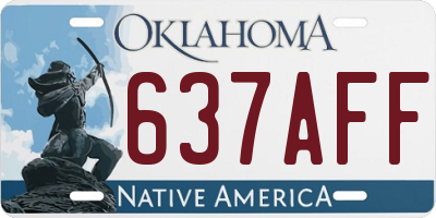 OK license plate 637AFF