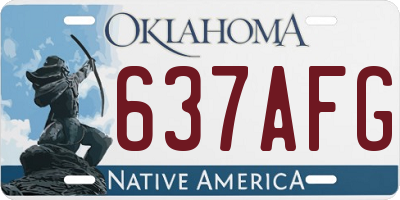 OK license plate 637AFG