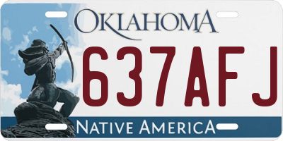 OK license plate 637AFJ