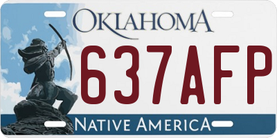 OK license plate 637AFP