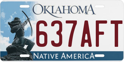 OK license plate 637AFT