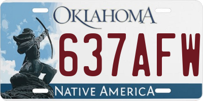OK license plate 637AFW