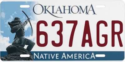 OK license plate 637AGR