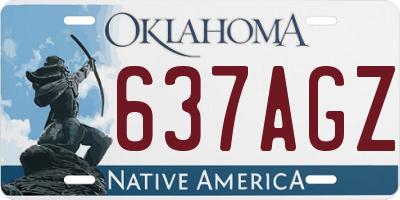 OK license plate 637AGZ