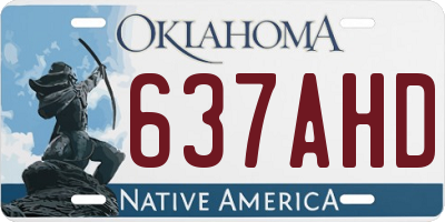 OK license plate 637AHD