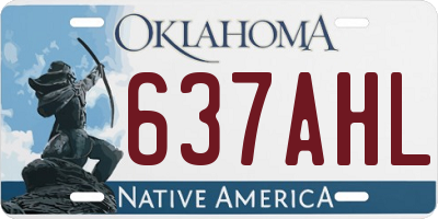 OK license plate 637AHL