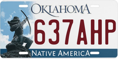 OK license plate 637AHP
