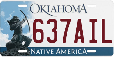 OK license plate 637AIL