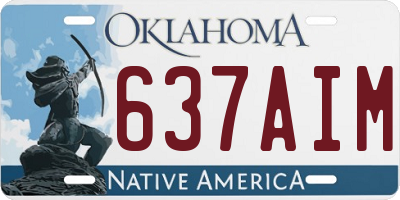 OK license plate 637AIM