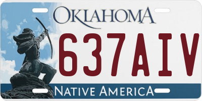 OK license plate 637AIV
