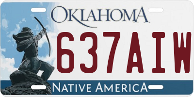 OK license plate 637AIW
