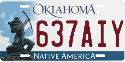 OK license plate 637AIY