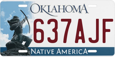 OK license plate 637AJF