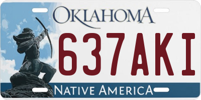 OK license plate 637AKI