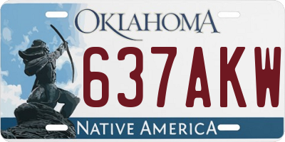 OK license plate 637AKW