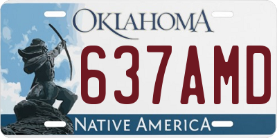 OK license plate 637AMD