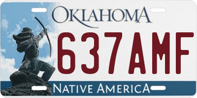 OK license plate 637AMF