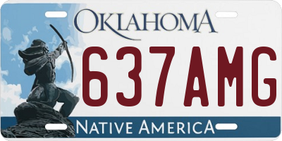 OK license plate 637AMG