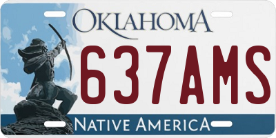 OK license plate 637AMS
