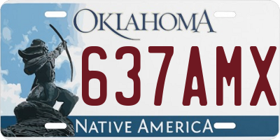 OK license plate 637AMX