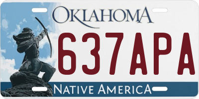 OK license plate 637APA