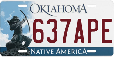 OK license plate 637APE