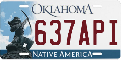 OK license plate 637API